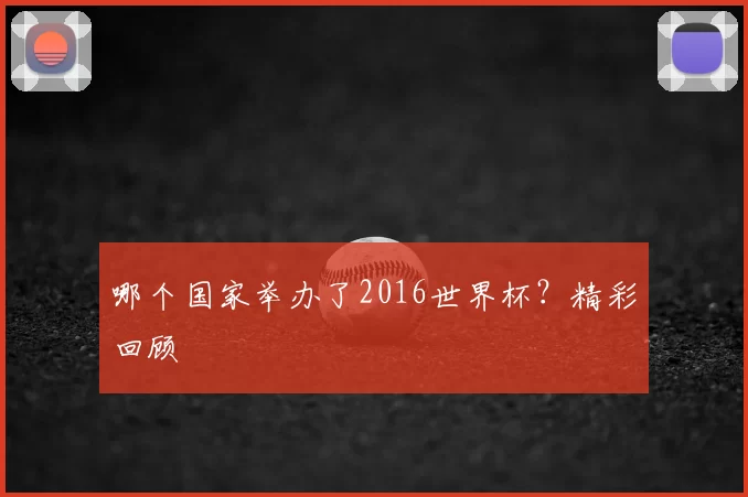 哪个国家举办了2016世界杯?精彩回顾
